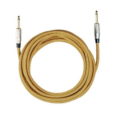 China 6.35mm Guitar Cable Instrument Patch Cable Nylon Braided Straight To Straight Amp Cable for sale