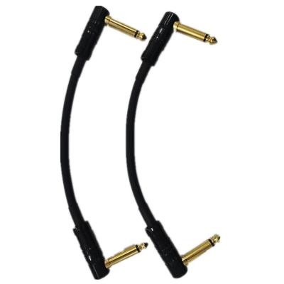 China 0.6ft Patch Cable Cord 2 Pcs Pack 6.35mm Angled Plug Instrument Cable For Pedal Board for sale