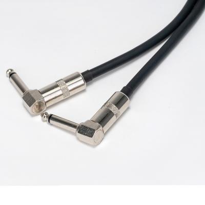 China 2 Pcs Pack 6.35mm Low Profile Guitar Cable Right Angle To Straight for sale