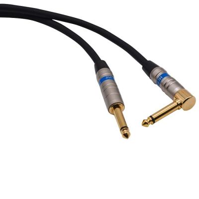 China Audio Instrument Cable Amp Cord For Bass Electric Guitar Cable 1/4 Inch Straight To Angled for sale
