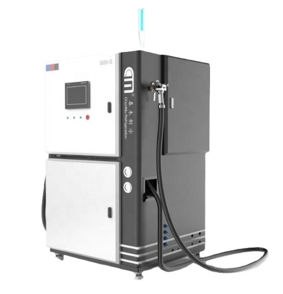 Quality fully automatic car a/c refrigerant recovery charging machine R134a charging station chiller filling equipment for sale