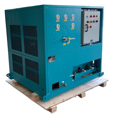 China refrigerant residual gas recovery unit CM580 oil less 25HP R32 R600a gas transfer recovery charging machine for sale