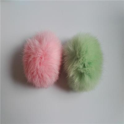 China Red plush rex rabbit fur ball keychain / animal pom pon / pom poms fur bag charm for sale