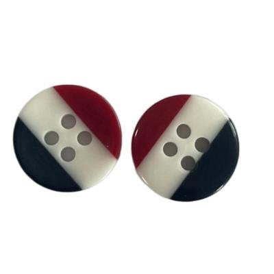 China Customize Design Plastic Shirt Buttons Three Color Combo 4 Hole In 20L For Shirt Clothes for sale