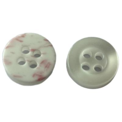 China Uso falso del efecto de la perla de cuatro agujeros en los botones plásticos de la suposición de la camisa con la parte inferior colorida en venta