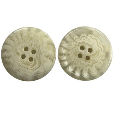 China Off White Color Horn Plastic Coat Buttons With Rim 55L 4 Hole Use On Women'S Coat Outwear for sale