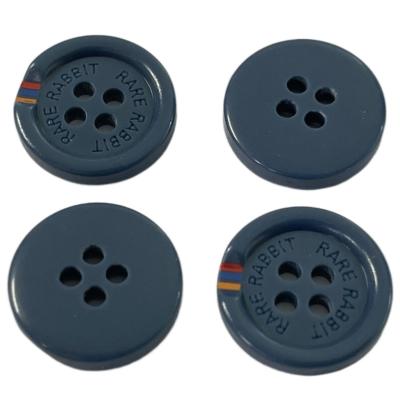 China Plastic Resin Buttons Silk Printed The Color On Edge Special Moulding With Rim Engraved Logo For Sewing for sale