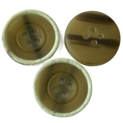 China Plastic Coat Buttons With White Rim Imitation Horn Desgin On Back 34L 4 Hole For Coat for sale