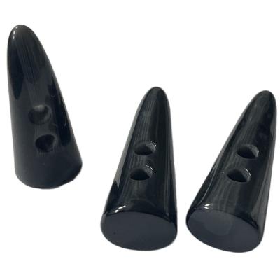 China 2 Hole GRS Horn Shaped Toggle Buttons / Horn Tooth Shape Black Color for sale