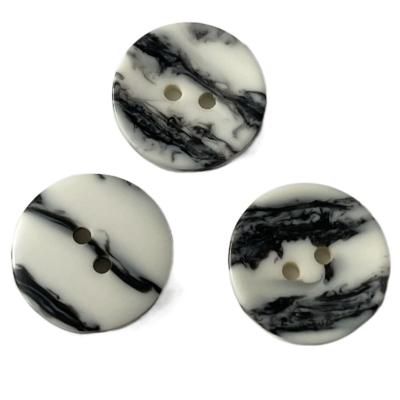 China Sweater Polyester Buttons With Imitation Marble Effect Two Holes 30L Simple Design for sale