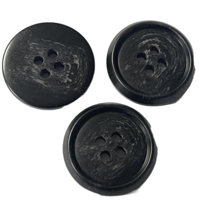 China Four Hole Imitation Fake Horn Button 25mm With Rim Use For Coat Outerwear for sale