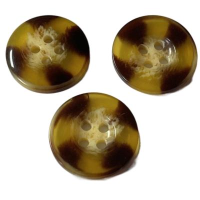 China Resin Faux Horn Coat Buttons 20mm 4 Hole Apply For Women'S Coat Sweater for sale