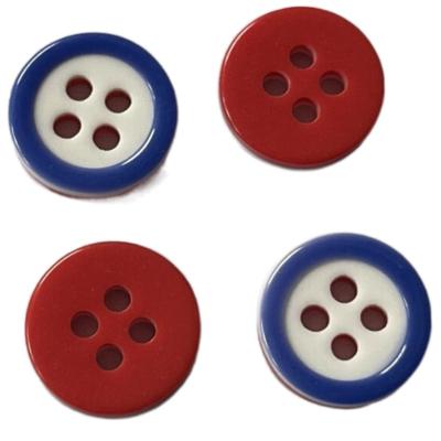 China 3 Layers Diy Resin Buttons With Blue Rim In 18L Use On Men'S Shirt for sale