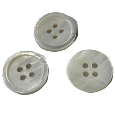 China Pearl White 4 Holes Natural Material Buttons 24L For Knitting Sewing Handiwork for sale