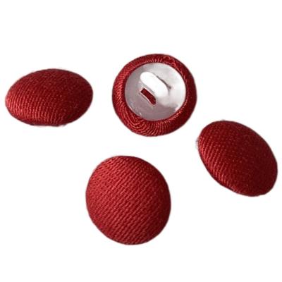 China Garments Self Cover Fabric Buttons With Plastic Shank Red Color 16L for sale