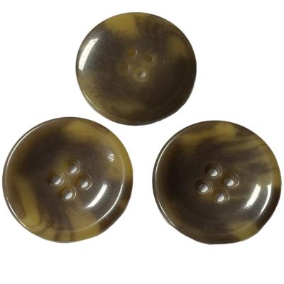 China Full Shiny 46L Four Hole Fake Horn Button / Coat Horn Buttons for sale