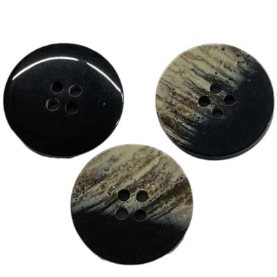 China Faux Marble Polyester Buttons 4 Holes Black 30L Use For Coat Sweater for sale