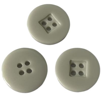 China Shirt Plastic Resin Buttons Square Center 28L Light Grey For Sewing for sale