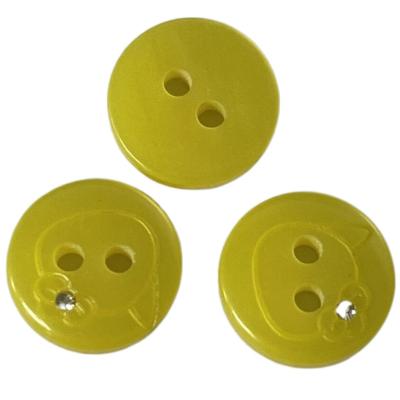 China Resin Shirt Faux Crystal Buttons 18L Yellow Color Diy For Sewing Shirt for sale