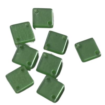 China Green Color custom square buttons Fancy Resin 2-Holes In 6*6mm Use For Diy for sale