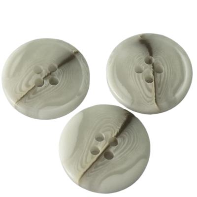 China Coat Jacket Faux Horn Buttons Matt Finished 4 Holes 36L White Color for sale