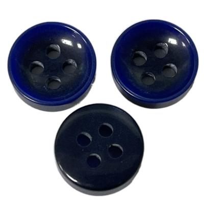 China Two Layers Dark Blue Fancy Resin Buttons In 17L Use On Shirt Sewing for sale