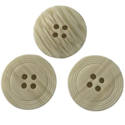 China Polyester 32L Faux Wood Buttons With Special Rim Use On Clothing Te koop