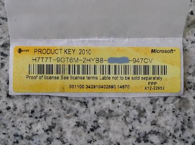 Китай Лицензия coa x12 стикера ключа продукта профессионала офиса Майкрософт 2010, ярлык COA офиса продается