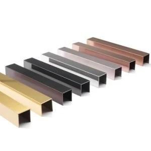 China Stainless Steel Tile Trim , Metal Profile Decorative Flooring Trim for sale