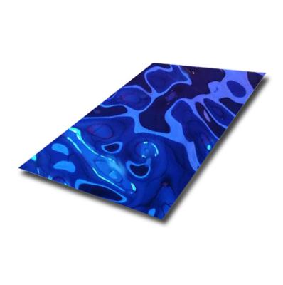 China Water Ripple Metal Sheet , PVD Water Wave Stainless Steel Ceiling for sale