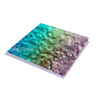 China 3D Color Stamped Finish Water Ripple Wave Stainless Steel Sheet for sale