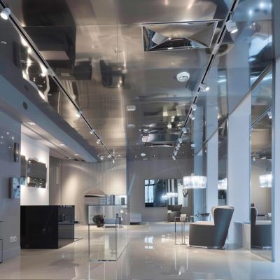 China Ceiling Mounted Contemporary Stainless Steel Ceiling Tiles For Showrooms for sale