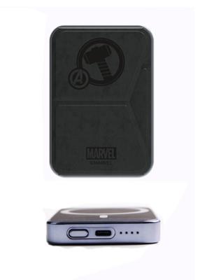 China ROHS Magnetic Wireless Powerbank 5000 MAh PD20W acabamento de couro com suporte à venda