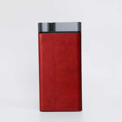 China Leather Finish Metal Power Bank for sale