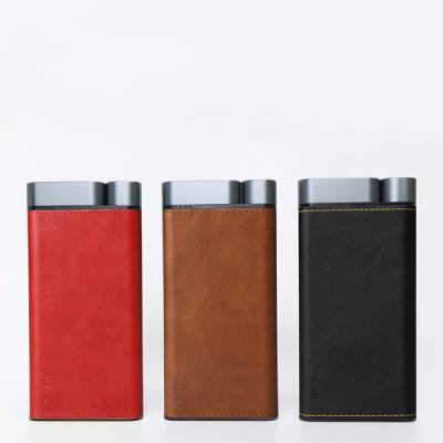 China 10000mAh PD20W Power Bank Metal Shell Leather Finish 2pcs USB-A 1PC Type-C Ports for sale