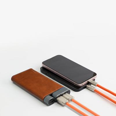 China Handmade 20 Watt Power Bank Leather Finish With 3 Device Charging for sale