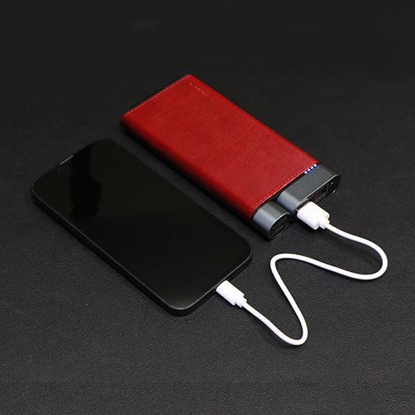 Quality Style Lightweight Power Bank 10000mah With Handmade Leather Shell for sale