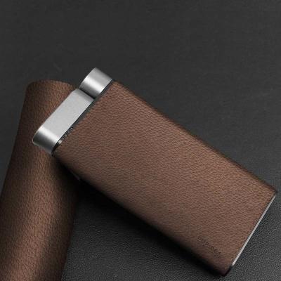 China Sleek Efficient PD Power Bank Leather Finish Patent Design Lighter Style for sale