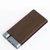 Quality 10000mAh Power Bank Metal Shell Leather Finish 2pcs USB-A 1pc Type-C Ports for sale