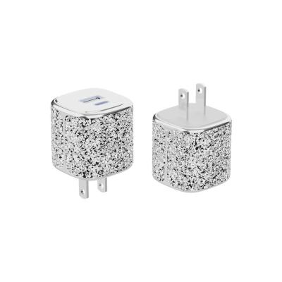 China Pocket Size PD3.0 35W Dual Port Wall Charger met Diamant Afwerking Te koop