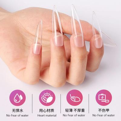 China 500PCS Half Cover False Nails Tips ABS Natural 11 Sizes Lady French Acrylic Artificial Tip for sale