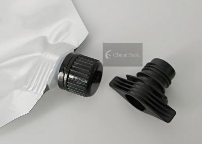 China Black Color Screw On Pour Spouts 1.6cm Inner Dia For Liquid Soap Doypack for sale
