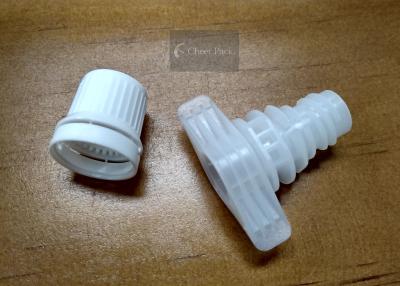 China Dual Card Inner Dia 9.6mm Plastic Spout Caps White Color For Shampoo Pouch for sale