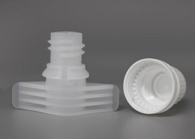 China 1mm Thickness Easy Pour Plastic Spout Caps With Safety Ring / Baby Food Pouch Tops for sale