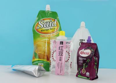 China Laminado levántese las bolsas de la barrera con los casquillos del canalón de 22m m para el paquete del líquido del detergente para ropa en venta