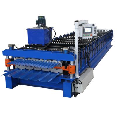 China bilayer roll forming  machine metal sheet roof panel roll forming machine/roof press making machine for sale