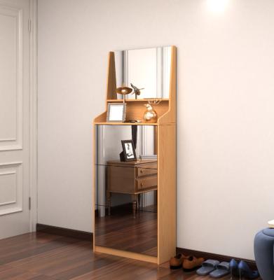 China Melamine MDF Wood Mirror Shoe Cabinet Vintage For Living Room for sale