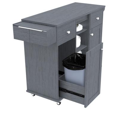 China Movable Kitchen Island Wood Countertop With Drawers Storage à venda