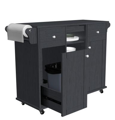 China Bespoke Reclaimed Wood Kitchen Island Black Color With Cabinets for sale