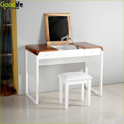 China E1 MDF Fashion Style Solid Wood 102*52*75cm Mirrored Dressing Table Set for sale